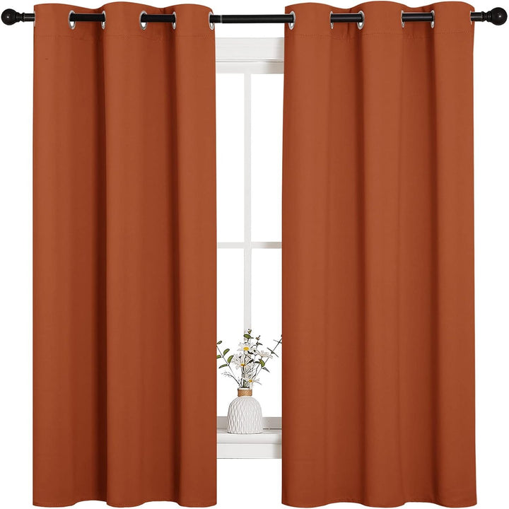 Burnt Orange Blackout Grommet Curtains, 42 x 63 in, 2 Panels - Just Closeouts Canada Inc.