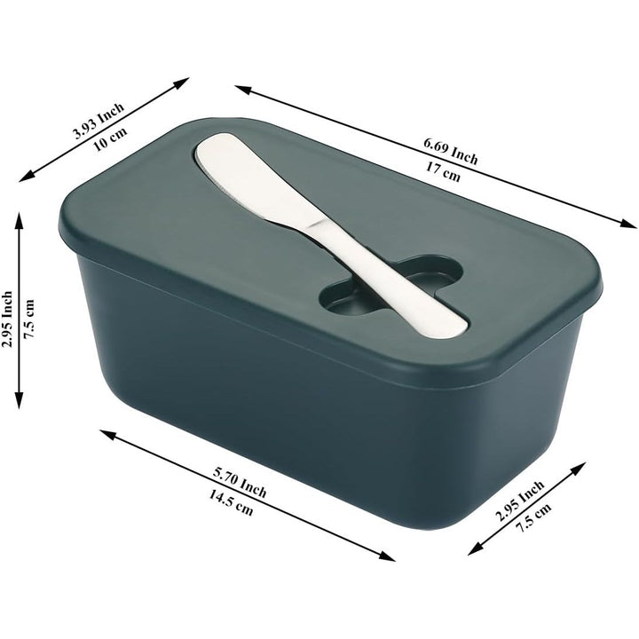 Butter Dish with Lid for Countertop and Refrigerator Door Shelf, Plastic Butter Holder Tray Container with Butter Knife, Easy Scoop Dishwasher Safe - Just Closeouts Canada Inc.