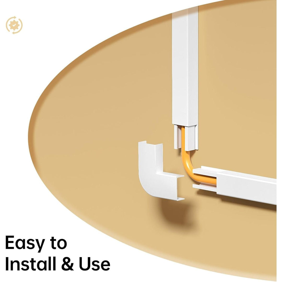 Cable Management Concealer, 85in Cord Cable Organizer, One - Cord Cord Covers for Wall, Paintable Cord Cable Hider, Cable Cover Raceway, Wire Hider Covers for Wall, 6xL14.2 W0.59 H0.4in, White - Just Closeouts Canada Inc.X0034J9LXR