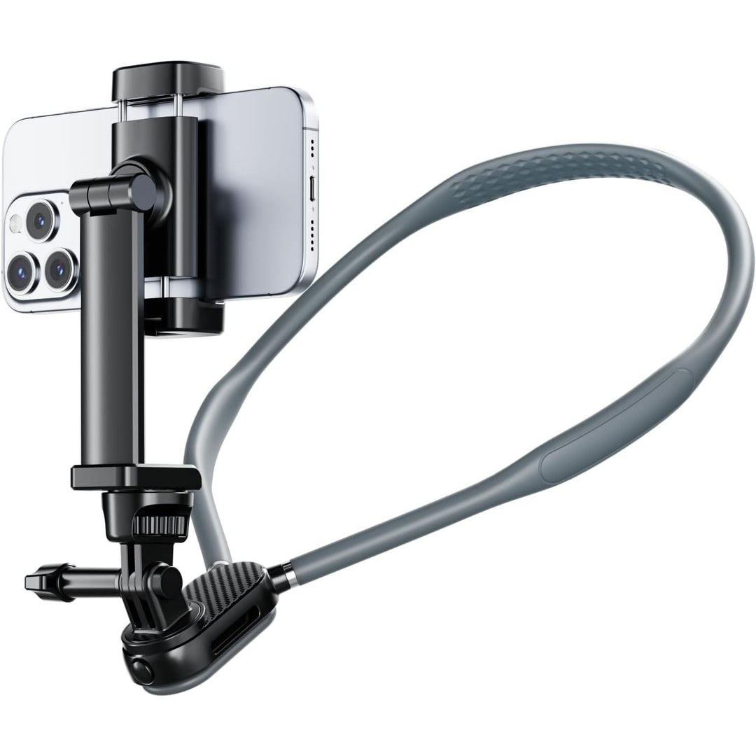 Camera Phone Chest Neck Mount Holder for Video Recording iPhone Samsung 4 - 7 Inch Phones AKASO/Go Pro/Insta360X5/DJI360 Other Action Cameras (Camera Mount Grey + Phone Holder) - Just Closeouts Canada Inc.