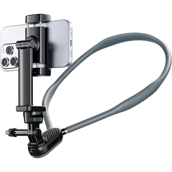Camera Phone Chest Neck Mount Holder for Video Recording iPhone Samsung 4 - 7 Inch Phones AKASO/Go Pro/Insta360X5/DJI360 Other Action Cameras (Camera Mount Grey + Phone Holder) - Just Closeouts Canada Inc.