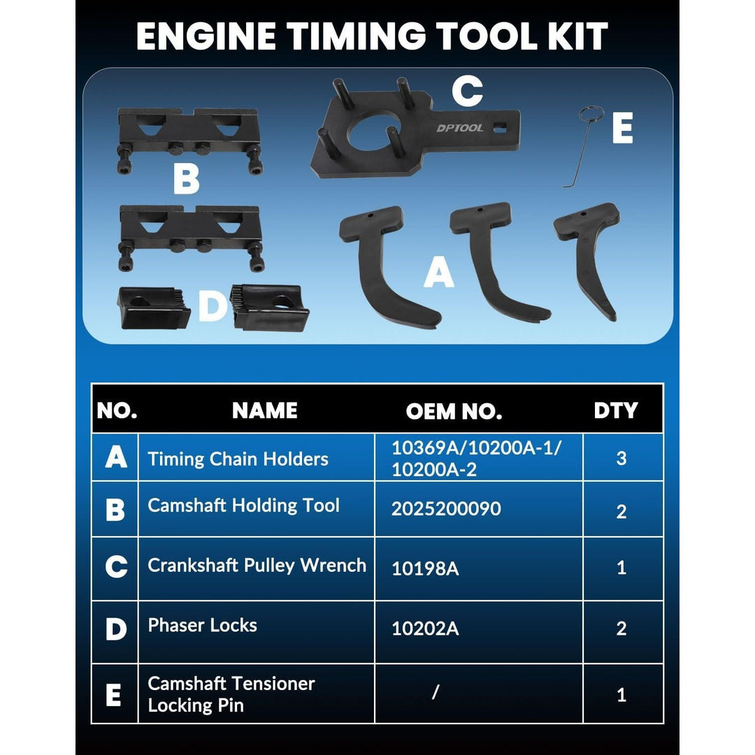 Camshaft Phaser Timing Chain Tool Camshaft Holding Tool Crankshaft Pulley Wrench Compatible with VW Jeep Chrysler Dodge 3.6L Pentastar Engine Replace 10200A 10202 10369 10198A 2025200090 - Just Closeouts Canada Inc.X004BPSNGT