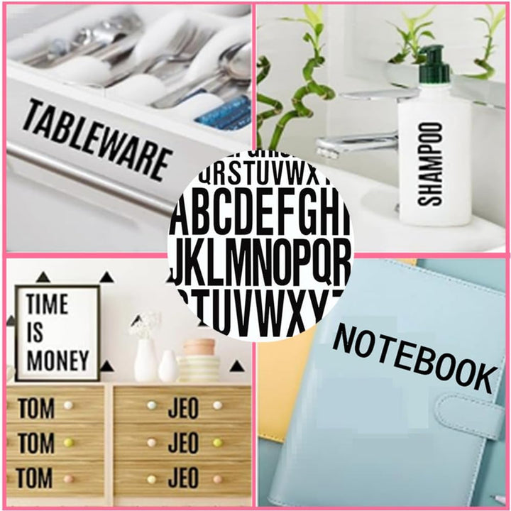 Capital Letter Stickers, 10 Sheet Letter Stickers, Waterproof Capital Vinyl Alphabet Stickers Large Small Self Adhesive for Scrapbooking Mailboxes Car Crafts(Black) - Just Closeouts Canada Inc.