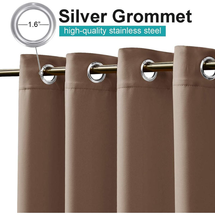 Cappuccino Waterproof Outdoor Grommet Curtain, 100 x 96 in, 1 Panel - Just Closeouts Canada Inc.