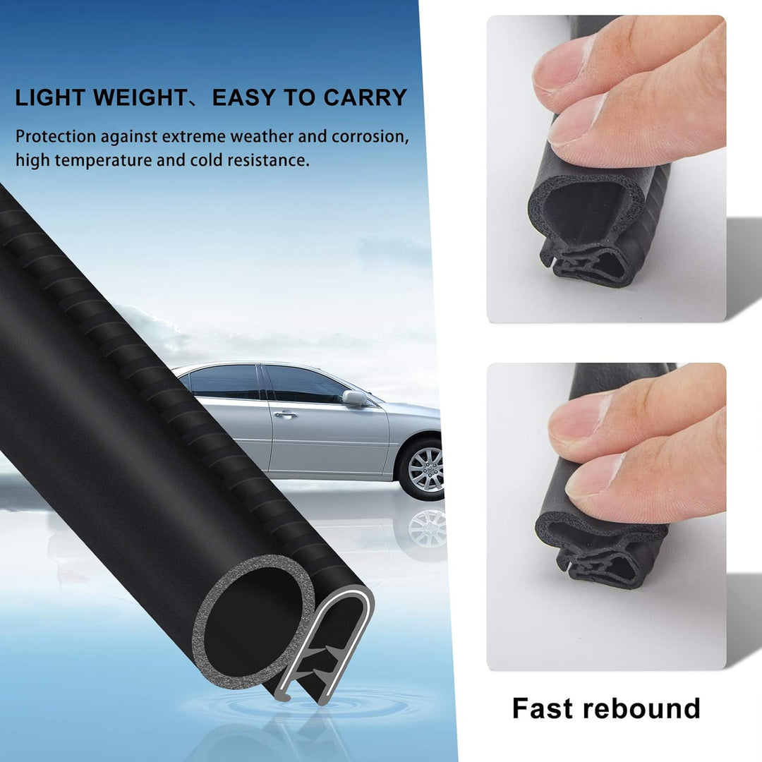 Car Door Rubber Seal Strip with Side Bulb, 20 Feet PVC Bulb Trim with EPDM Automotive Rubber Weather Stripping for Cars, Boats, Trucks, RVs, and Home Applications - Just Closeouts Canada Inc.