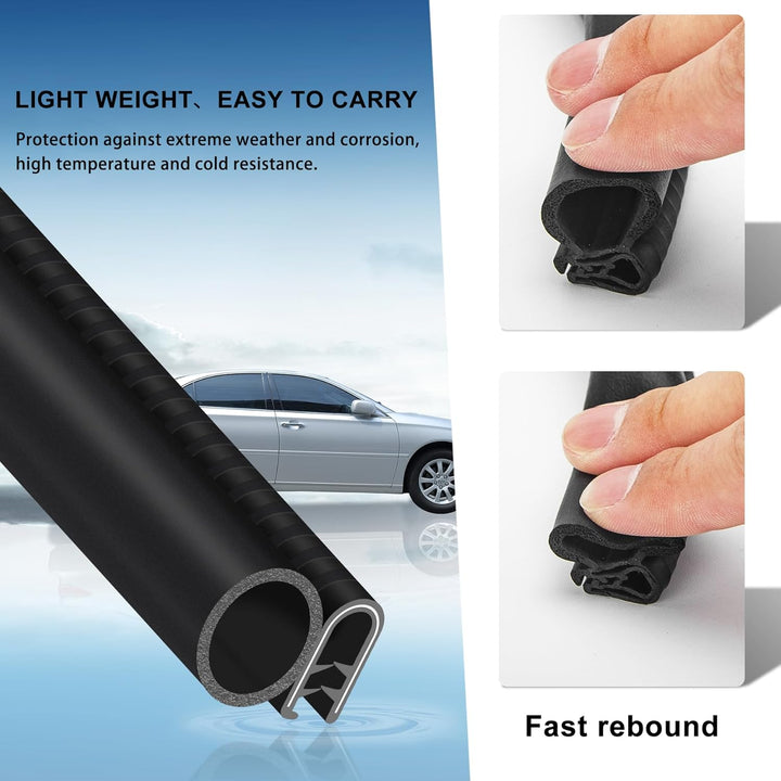 Car Door Rubber Seal Strip with Side Bulb, 40 Feet PVC Bulb Trim with EPDM Automotive Rubber Weather Stripping for Cars, Boats, Trucks, RVs, and Home Applications - Just Closeouts Canada Inc.