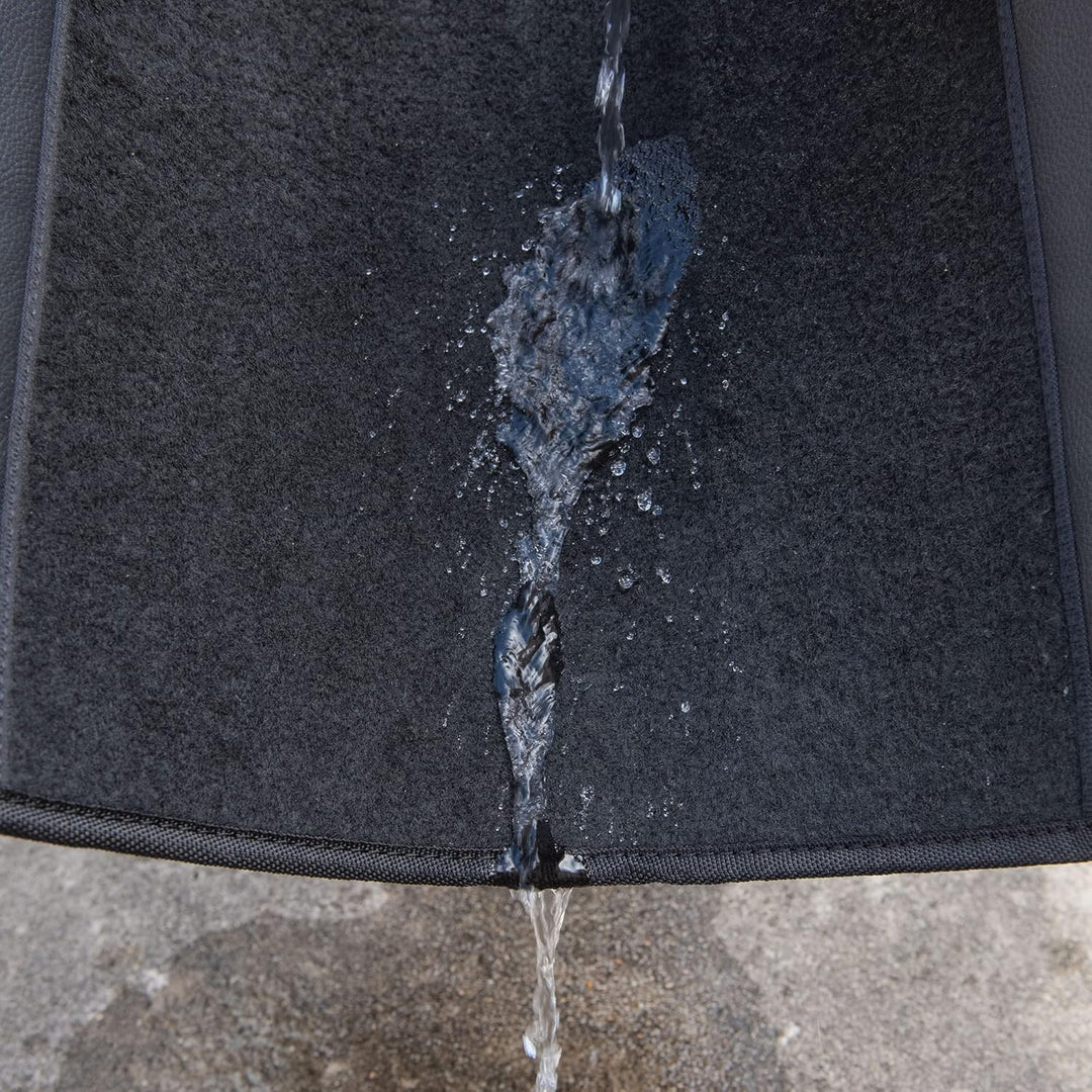 CAR PASS Waterproof Universal Fit Car Floor Mats, Faux Leather Car Carpet Mats with Anti - Slip Nibbs Backing & Driver Heel Pad Fit for SUV,Vans,sedans, Trucks,Set of 4pcs(All Black) - Just Closeouts Canada Inc.