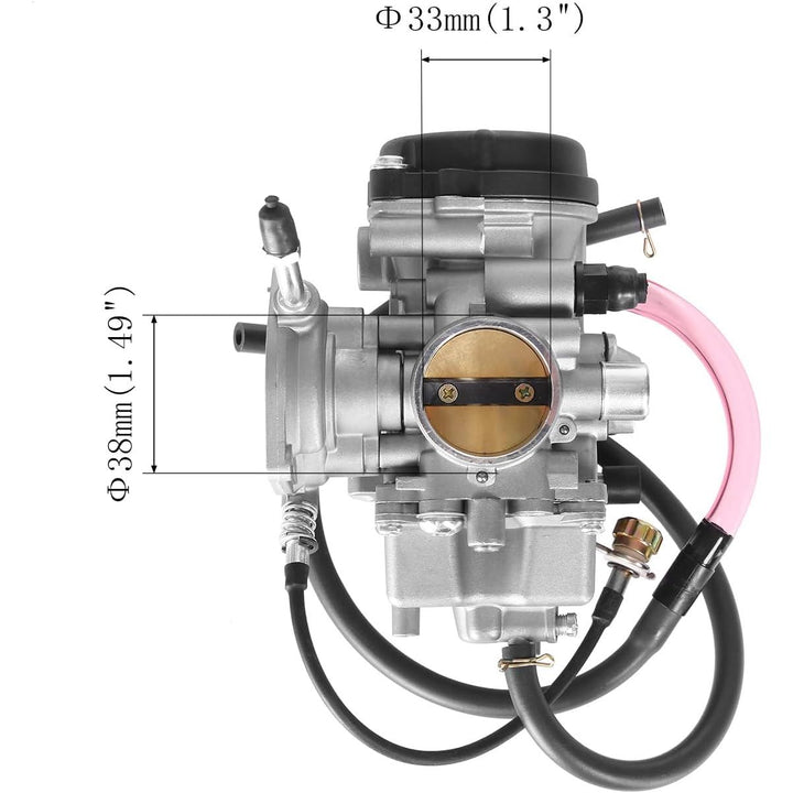 Carburetor Carb for ATV Yamaha 2000 - 2006 Kodiak 400 YFM400 & Big Bear 400, 2004 - 2006 Bruin 350, 2007 - 2011 Grizzly 350, 2007 - 2012 Grizzly 450, 2006 - 2009 Wolverine 350, 2007 - 2010 Wolverine 450 - Just Closeouts Canada Inc.