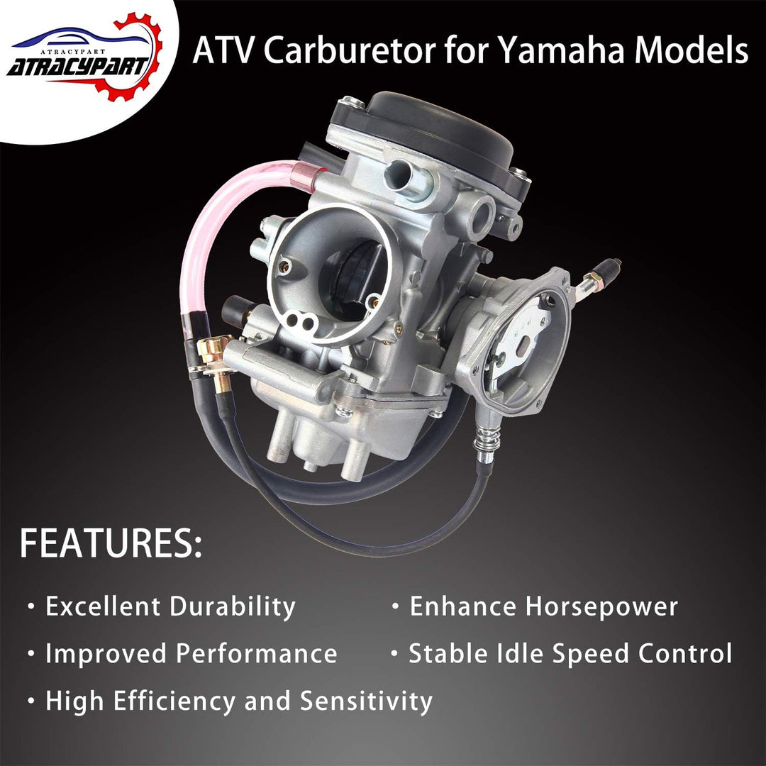 Carburetor Carb for ATV Yamaha 2000 - 2006 Kodiak 400 YFM400 & Big Bear 400, 2004 - 2006 Bruin 350, 2007 - 2011 Grizzly 350, 2007 - 2012 Grizzly 450, 2006 - 2009 Wolverine 350, 2007 - 2010 Wolverine 450 - Just Closeouts Canada Inc.