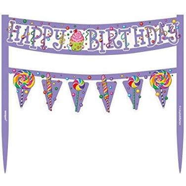 Cardboard Candy Party Cake Bunting Topper - Just Closeouts Canada Inc.011179422685