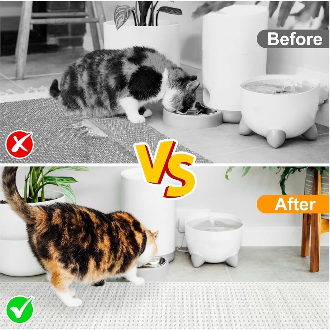 Carpet Protector for Pets 12.2in*3.6FT Cat Scratch Carpet Protector Mat for Doorway Clear Plastic Runners with Spikes to Protect Under Door Carpet Rug Anti Cat Scratch Carpet Stopper Easy to Cut - Just Closeouts Canada Inc.