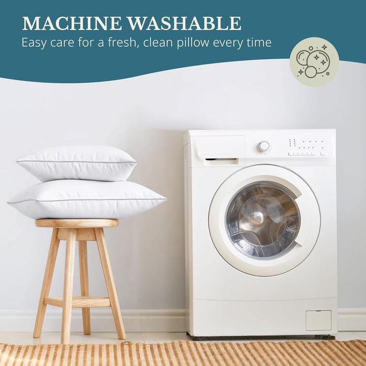 Casa Platino Bed Pillows Standard Size 4 Pack (20x26) - Down Alternative Sleeping Pillows, Hotel Quality, Hypoallergenic & Supportive for Side & Back Sleepers - Just Closeouts Canada Inc.