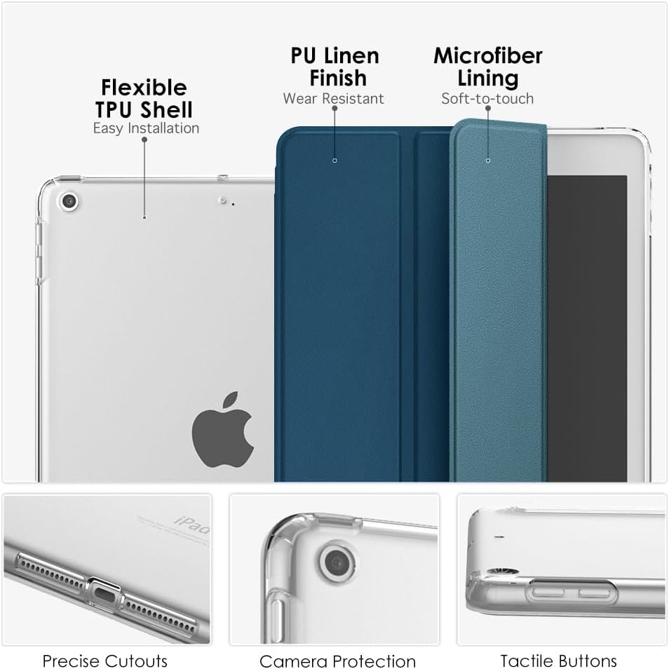 Case for iPad 9th Generation 2021/ iPad 8th Generation 2020/ iPad 7th Generation 2019, Soft Frosted Back Cover Slim Shell Case with Stand for iPad 10.2 inch,Auto Wake/Sleep, Cobalt Blue - Just Closeouts Canada Inc.