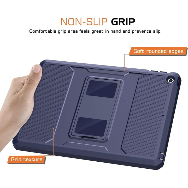 Case for New iPad 9th Generation 10.2 2021 / iPad 8th Gen 10.2 2020 / iPad 7th Gen 10.2 Inch Case, [Heavy Duty] Shockproof Full Body Protective Cover with Built - in Screen Protector, Dark Blue - Just Closeouts Canada Inc.