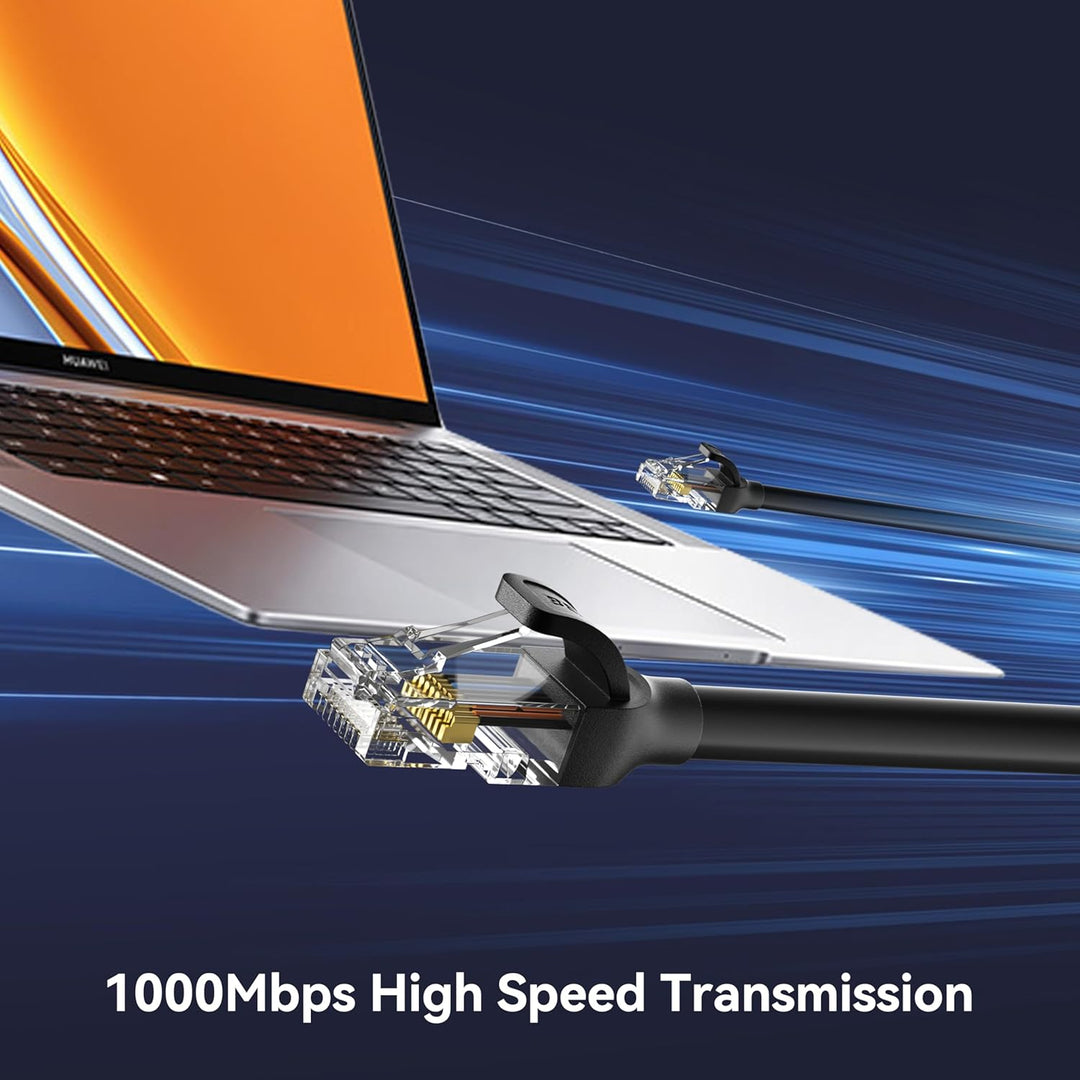 Cat 6 Ethernet Cable 10ft, 250MHz 10Gbps Network Cable, RJ45 LAN Cable for 10/100/1000/10000 Mbps Network, Compatible with Router, Modem, Gaming Console, Streaming Devices, Laptop, PC - Just Closeouts Canada Inc.