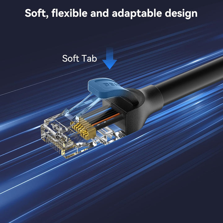 Cat 6 Ethernet Cable 10ft, 250MHz 10Gbps Network Cable, RJ45 LAN Cable for 10/100/1000/10000 Mbps Network, Compatible with Router, Modem, Gaming Console, Streaming Devices, Laptop, PC - Just Closeouts Canada Inc.