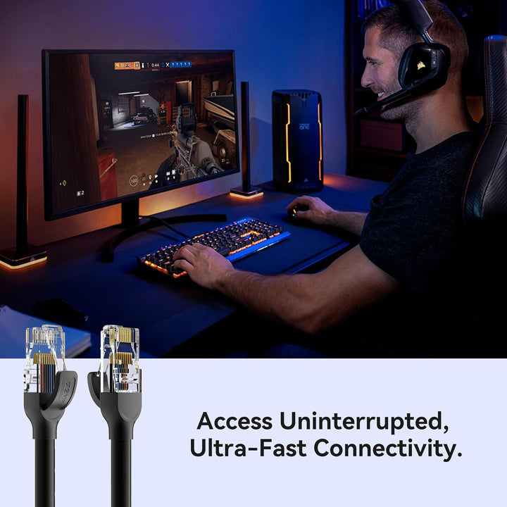 Cat 6 Ethernet Cable 10ft, 250MHz 10Gbps Network Cable, RJ45 LAN Cable for 10/100/1000/10000 Mbps Network, Compatible with Router, Modem, Gaming Console, Streaming Devices, Laptop, PC - Just Closeouts Canada Inc.
