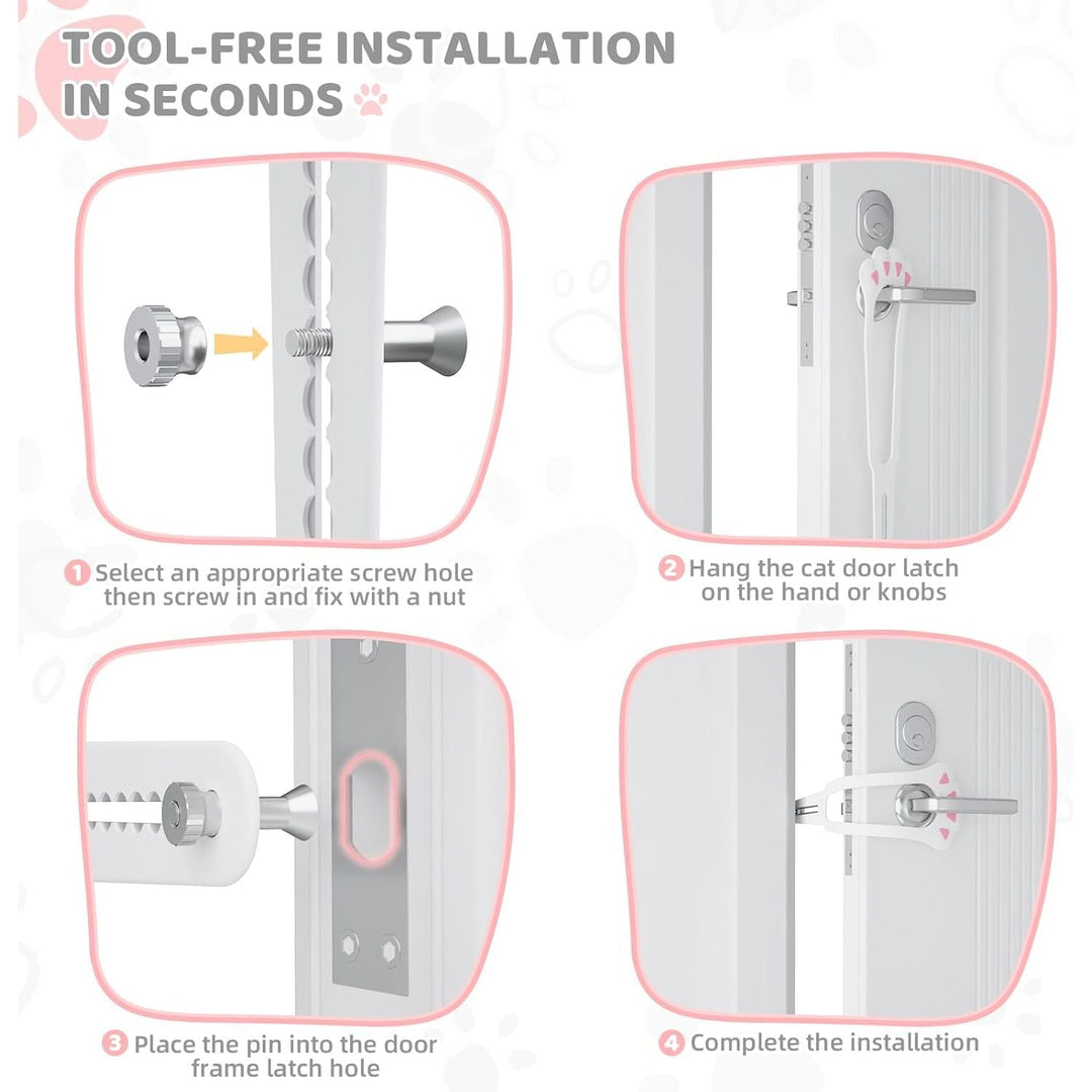 Cat Door Latch, Adjustable Cat Door Stopper Dog Proof Cat Litter Box with Door Access from 1.1" to 5.5", Pet Door Latch Holder Easy to Install, No Drill or Cut (1 Pack - Just Closeouts Canada Inc.