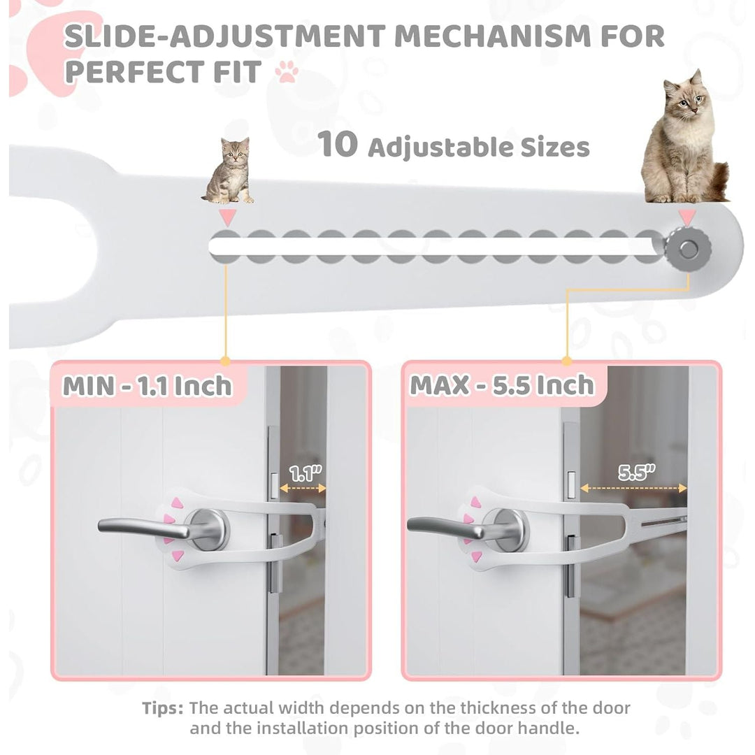 Cat Door Latch, Adjustable Cat Door Stopper Dog Proof Cat Litter Box with Door Access from 1.1" to 5.5", Pet Door Latch Holder Easy to Install, No Drill or Cut (1 Pack - Just Closeouts Canada Inc.