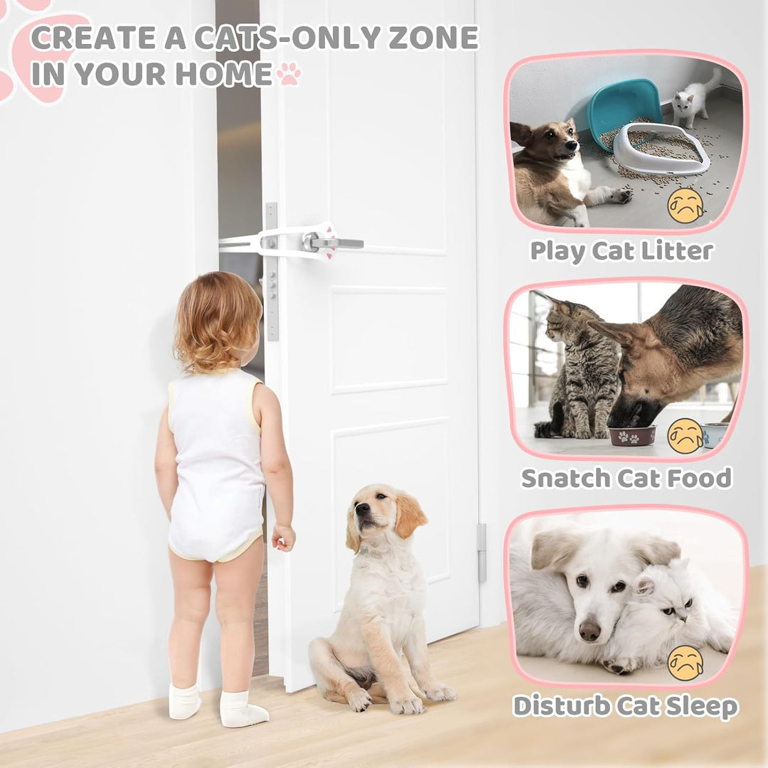 Cat Door Latch, Adjustable Cat Door Stopper Dog Proof Cat Litter Box with Door Access from 1.1" to 5.5", Pet Door Latch Holder Easy to Install, No Drill or Cut (1 Pack - Just Closeouts Canada Inc.