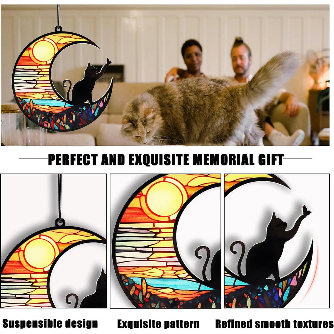 Cat-on-Moon Memorial Hanging Ornament, 12 cm - Just Closeouts Canada Inc.X004URLC89
