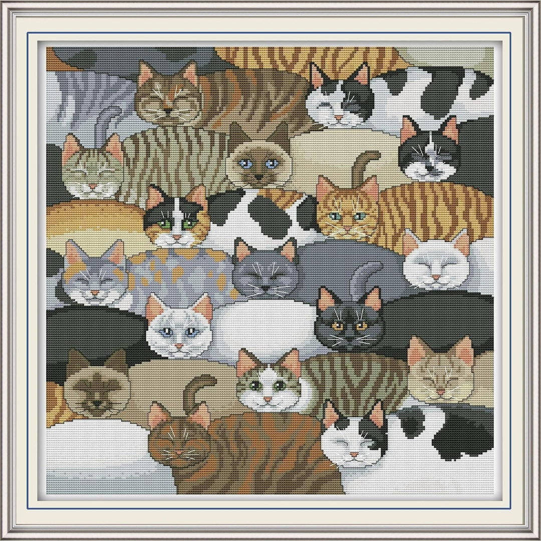Cats Stamped Cross-Stitch Kit, 11-Count, 23.2 x 22.8 in - Just Closeouts Canada Inc.X003354K6Z