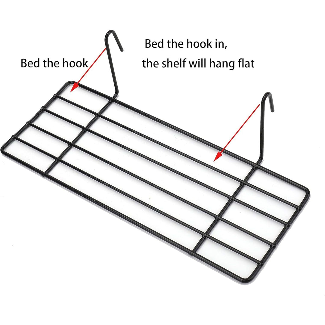 Cedilis Set of 4 Wall Grid Basket, Wire Straight Shelf, Metal Wall Grid Panel Basket, Display Hanging Basket Shelf Storage Rack for Room Organizer, 2 Wire Basket and 2 Shelf - Just Closeouts Canada Inc.