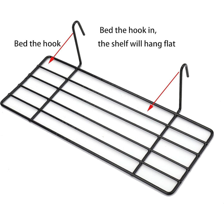 Cedilis Set of 4 Wall Grid Basket, Wire Straight Shelf, Metal Wall Grid Panel Basket, Display Hanging Basket Shelf Storage Rack for Room Organizer, 2 Wire Basket and 2 Shelf - Just Closeouts Canada Inc.