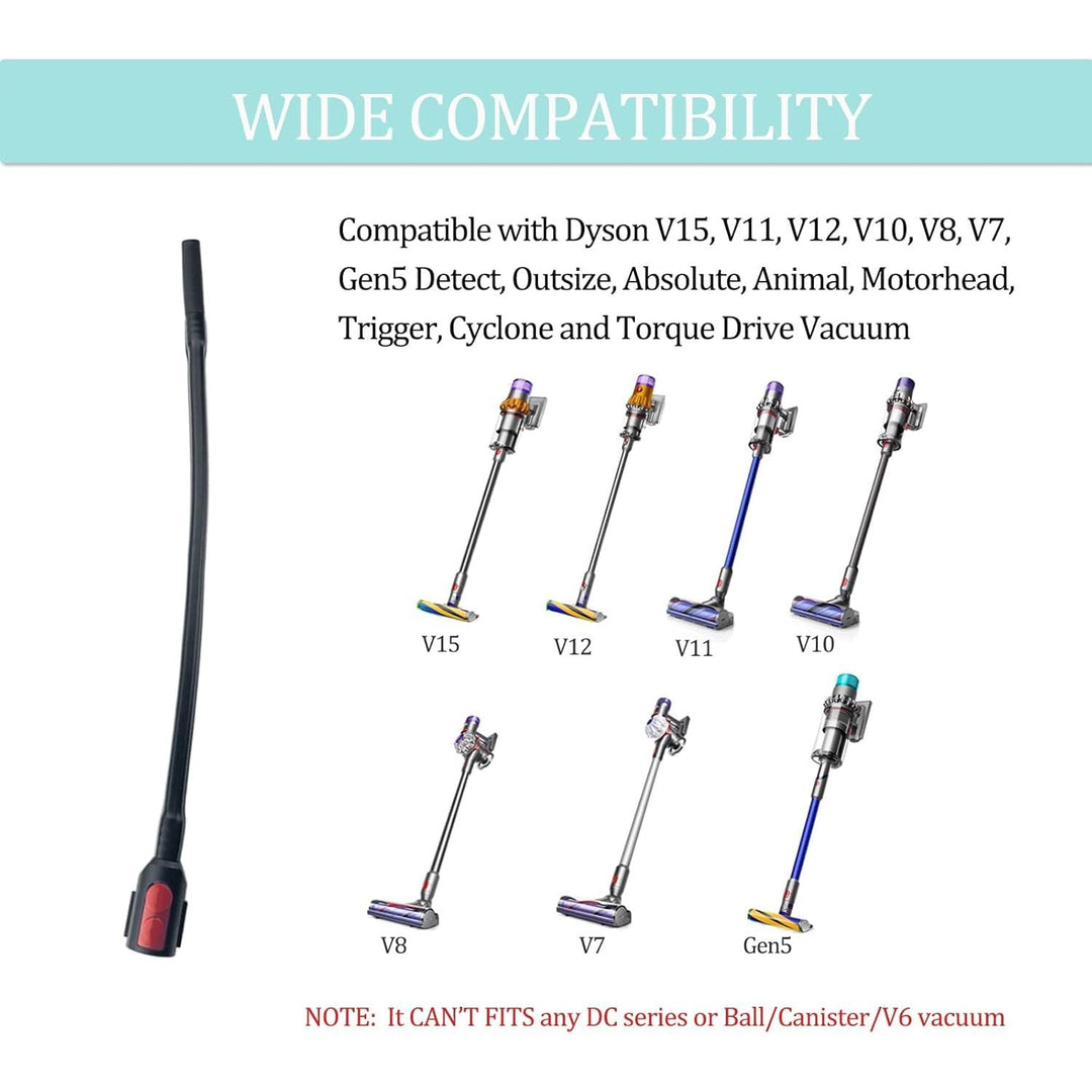 Charlux 22.6" Flexible Crevice Tool for Dyson V7 V8 V10 V11 V12 V15 Gen5 Cordless Vacuum Cleaner, Vacuum Accessories Attachment for Dryer Vent, Car Detailing, Gaps and Corners Cleaning - 22.6 Inches - Just Closeouts Canada Inc.