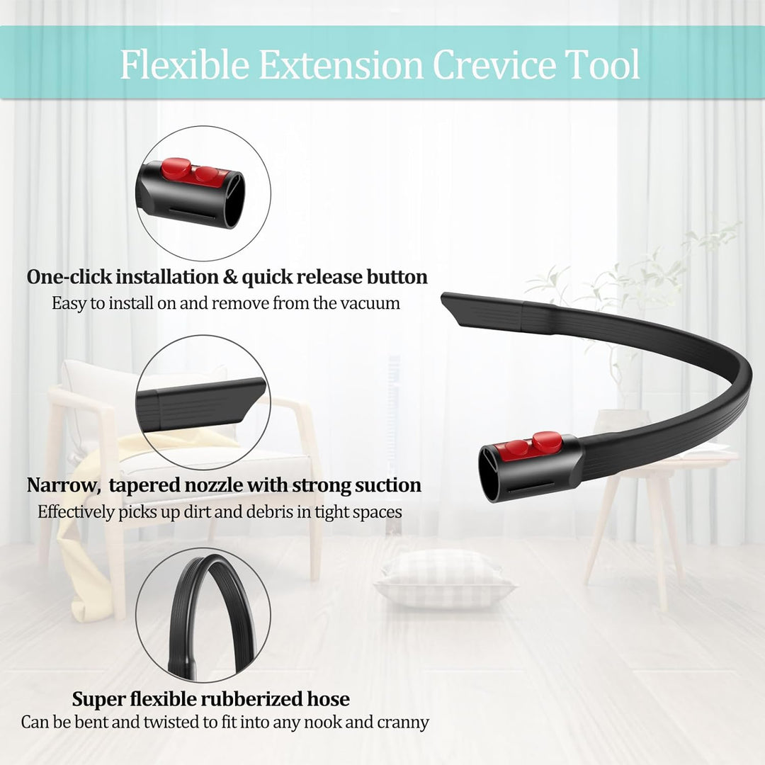 Charlux 22.6" Flexible Crevice Tool for Dyson V7 V8 V10 V11 V12 V15 Gen5 Cordless Vacuum Cleaner, Vacuum Accessories Attachment for Dryer Vent, Car Detailing, Gaps and Corners Cleaning - 22.6 Inches - Just Closeouts Canada Inc.