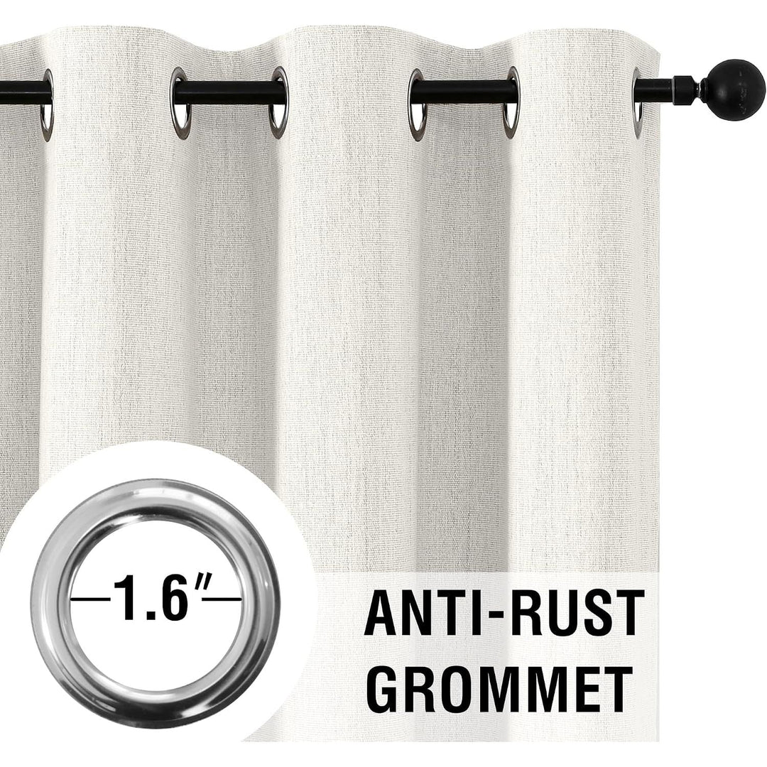 Chenille Blackout Grommet Curtains, Heather Ivory, 52 x 84 in, 2 Panels - Just Closeouts Canada Inc.