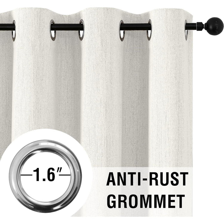 Chenille Blackout Grommet Curtains, Heather Ivory, 52 x 84 in, 2 Panels - Just Closeouts Canada Inc.