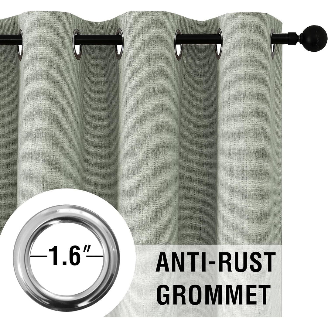 Chenille Blackout Grommet Curtains, Heather Sage, 42 x 84 in, 2 Panels - Just Closeouts Canada Inc.