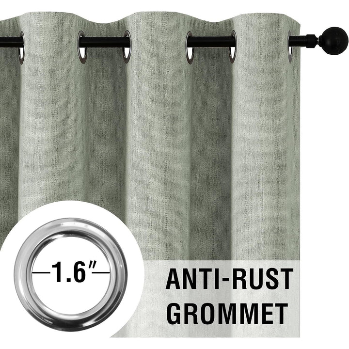 Chenille Blackout Grommet Curtains, Heather Sage, 42 x 84 in, 2 Panels - Just Closeouts Canada Inc.