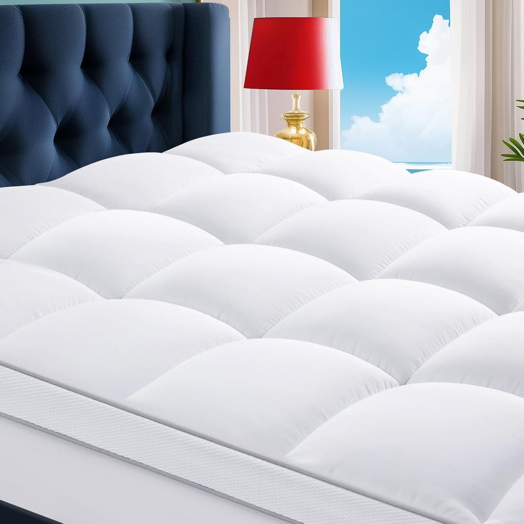 CHOPINMOON King Mattress Topper Extra Thick Mattress Pad, Plush Pillow Top Mattress Cover Soft Bed Topper,18" Deep Pocket - Just Closeouts Canada Inc.