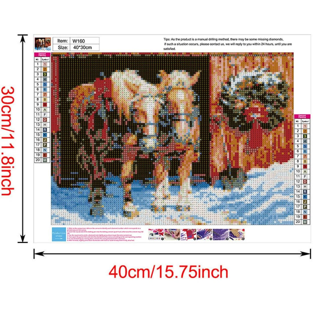 Christmas Horses 5D Diamond Painting Kit, 30 x 40 cm - Just Closeouts Canada Inc.X00335AKHD