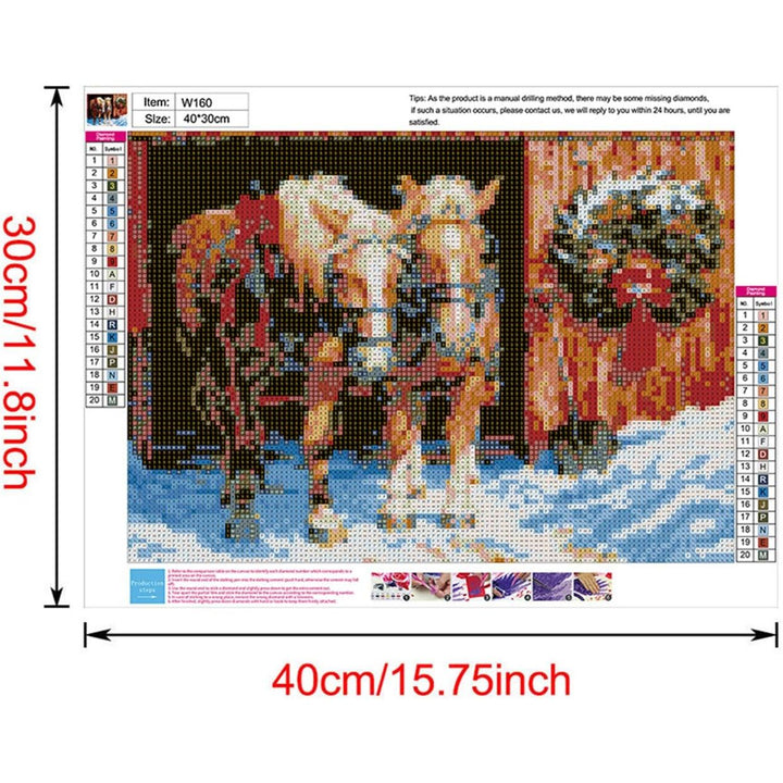 Christmas Horses 5D Diamond Painting Kit, 30 x 40 cm - Just Closeouts Canada Inc.X00335AKHD