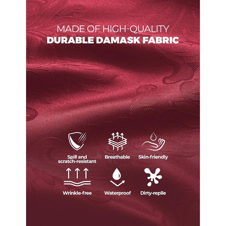 Christmas Red Floral Table Cloth Rectangular 60 x 104 Inch (8-10 Seats), Waterproof Decorative Washable Damask Tablelcoth Cover for Dining Kitchen Buffet Table,Wedding Indoor Outdoor Party - Just Closeouts Canada Inc.X004O3WA7B