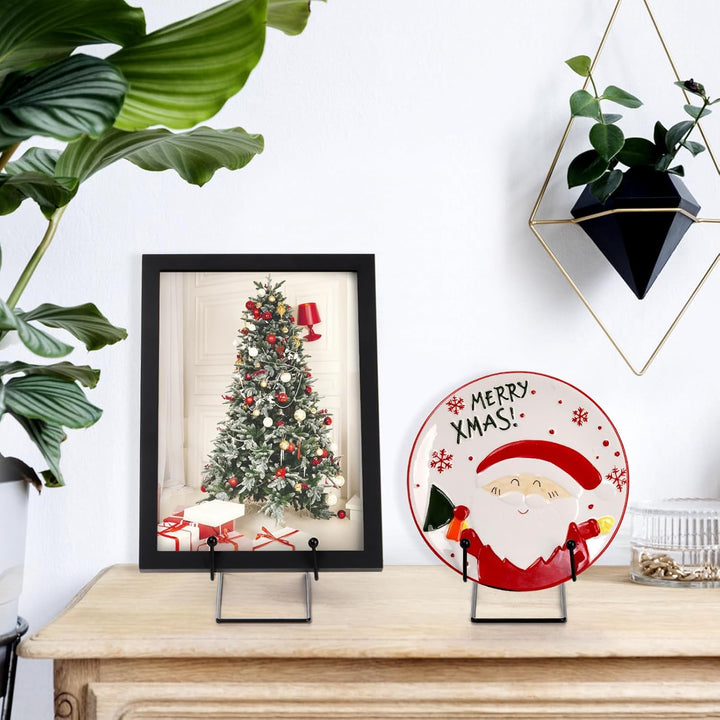 Cididu 6 Pack 8 Inch Plate Stands for Display, Metal Black Picture Frame Holder Stand, Photo Stands for Table Display, Book Display Stand for Decorative Plate, Platter, Plaque, Picture Photo Easel - Just Closeouts Canada Inc.