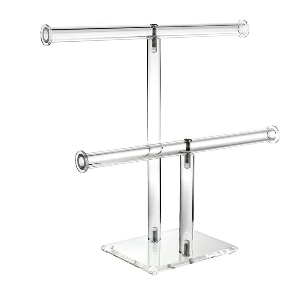 Clear Acrylic Two-Tier T-Bar Jewelry Display Stand - Just Closeouts Canada Inc.X003I900PL