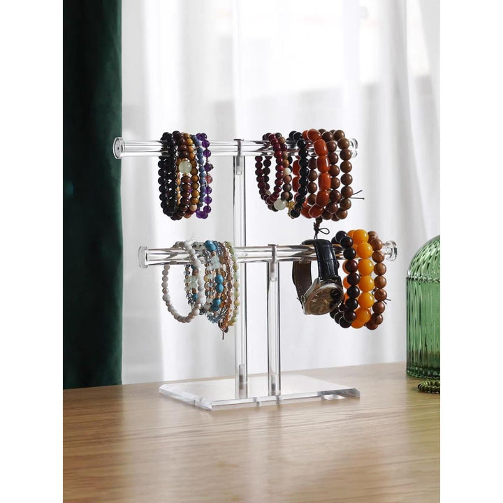 Clear Acrylic Two-Tier T-Bar Jewelry Display Stand - Just Closeouts Canada Inc.X003I900PL