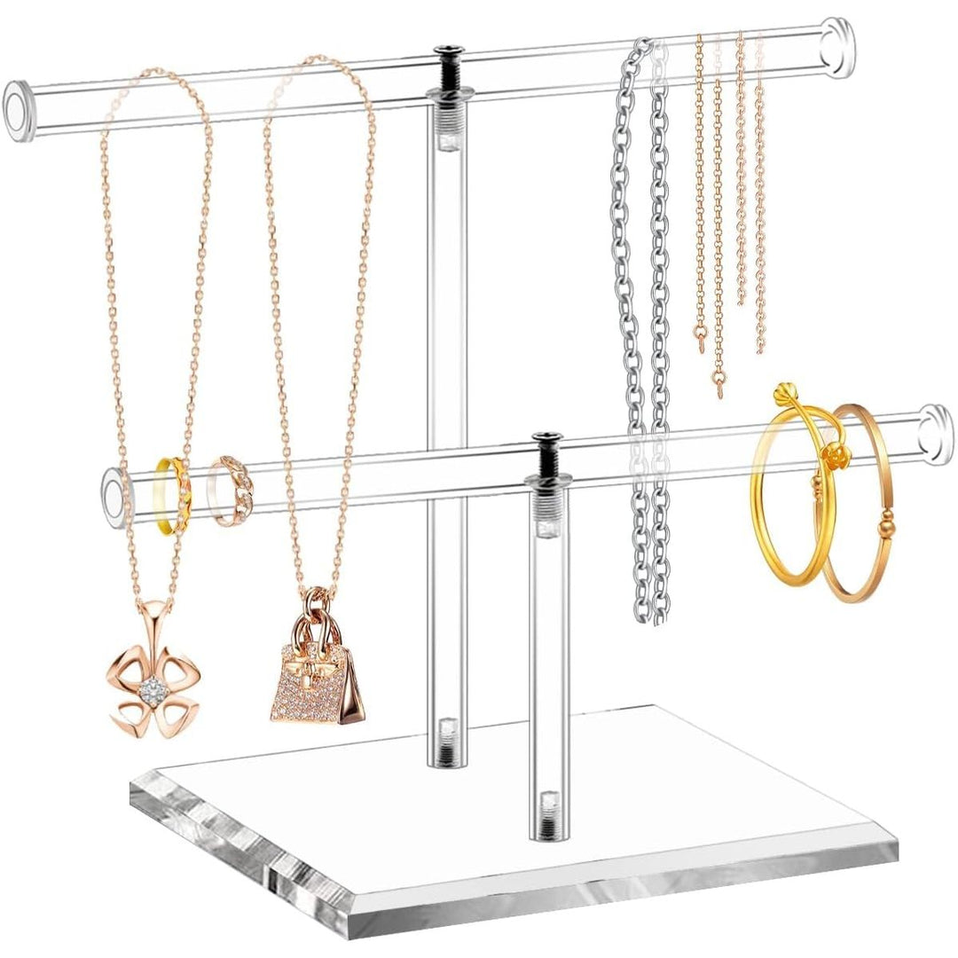 Clear Acrylic Two-Tier T-Bar Jewelry Display Stand - Just Closeouts Canada Inc.X003I900PL