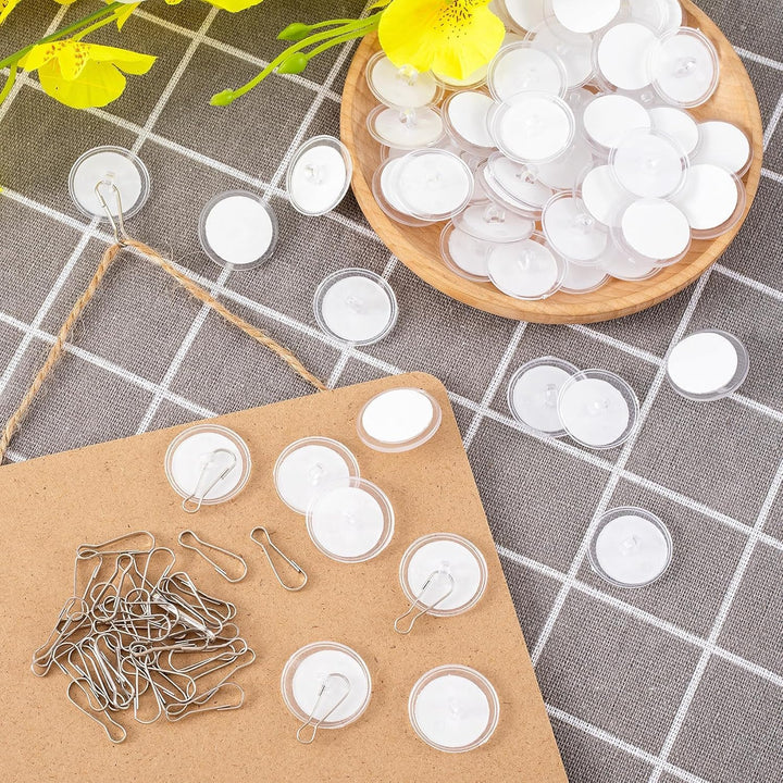 Clear Adhesive Hanging Hooks with Metal Clips, 100-Piece Set - Just Closeouts Canada Inc.X004FQRVR1
