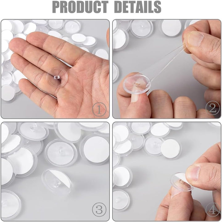 Clear Adhesive Hanging Hooks with Metal Clips, 100-Piece Set - Just Closeouts Canada Inc.X004FQRVR1