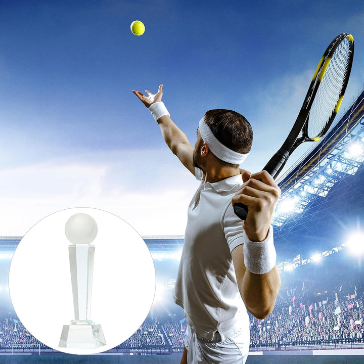 Clear Crystal Glass Tennis Trophies with Gift Boxes, 9 x 2.8 in, 2-Pack - Just Closeouts Canada Inc.
