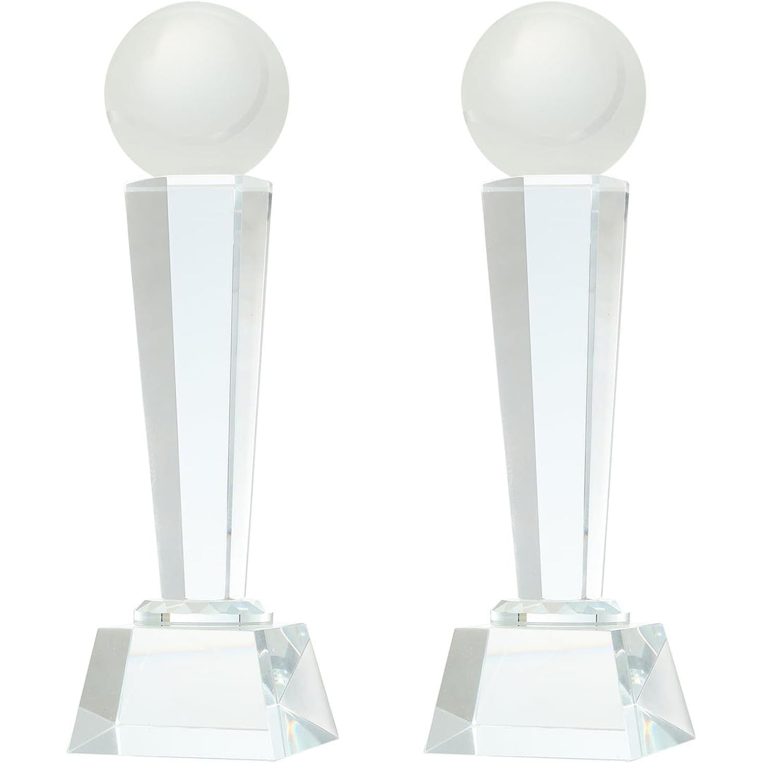 Clear Crystal Glass Tennis Trophies with Gift Boxes, 9 x 2.8 in, 2-Pack - Just Closeouts Canada Inc.