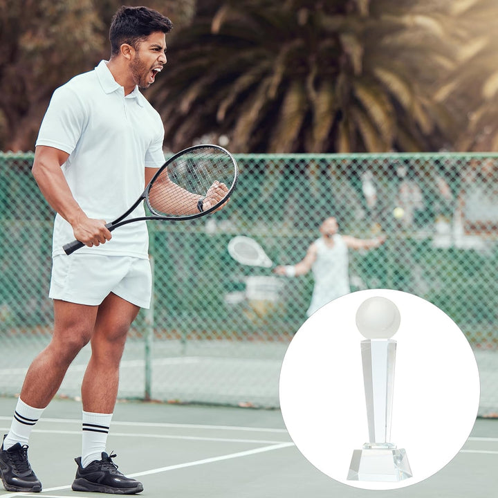 Clear Crystal Glass Tennis Trophies with Gift Boxes, 9 x 2.8 in, 2-Pack - Just Closeouts Canada Inc.