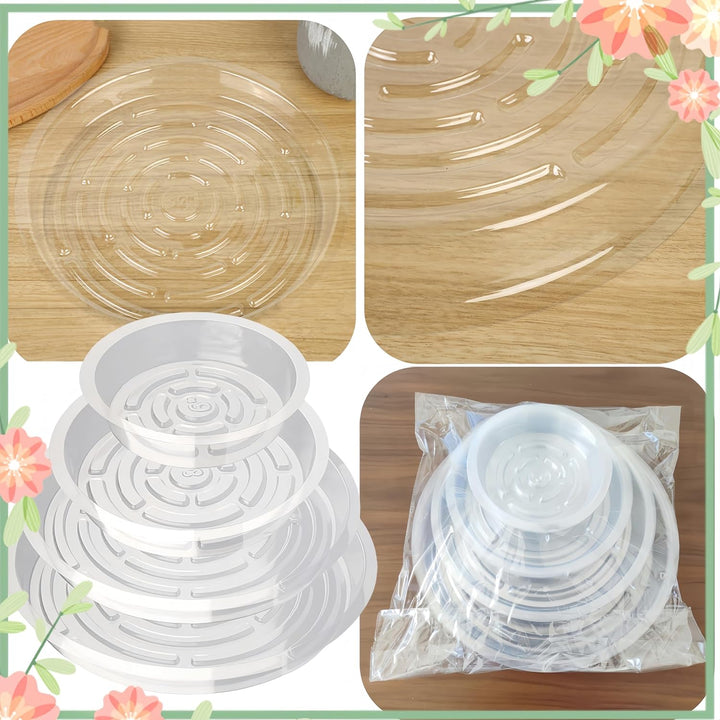 Clear Plastic Plant Pot Saucers, 24-Piece Assorted Size Set - Just Closeouts Canada Inc.