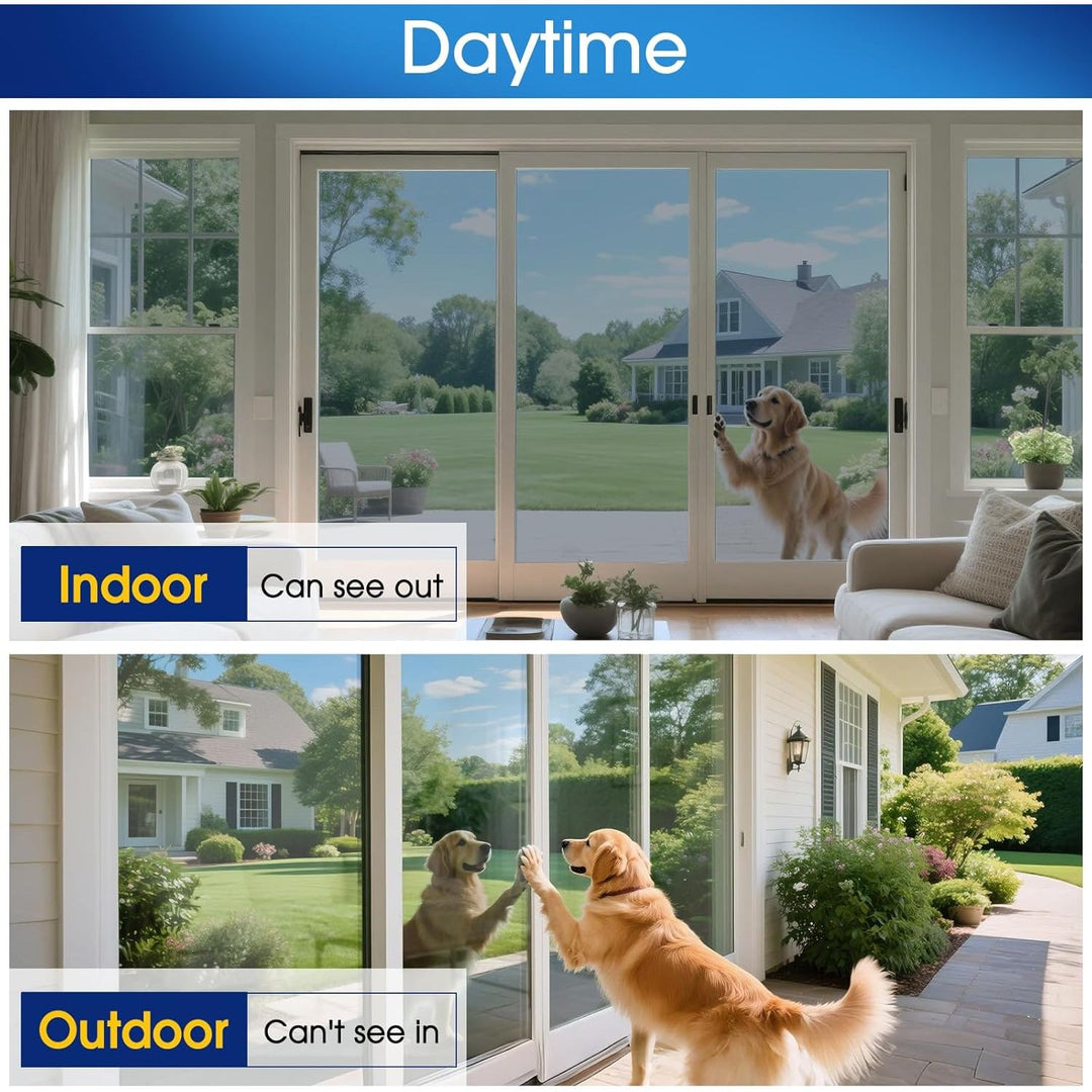 Coavas One Way Window Films for Privacy with Tools, Daytime Privacy Window Tint for Home, Reflective Window Coverings for Sun Blocking Heat Control Self Adhesive 23.6 x 78.7 in, Silver - Just Closeouts Canada Inc.