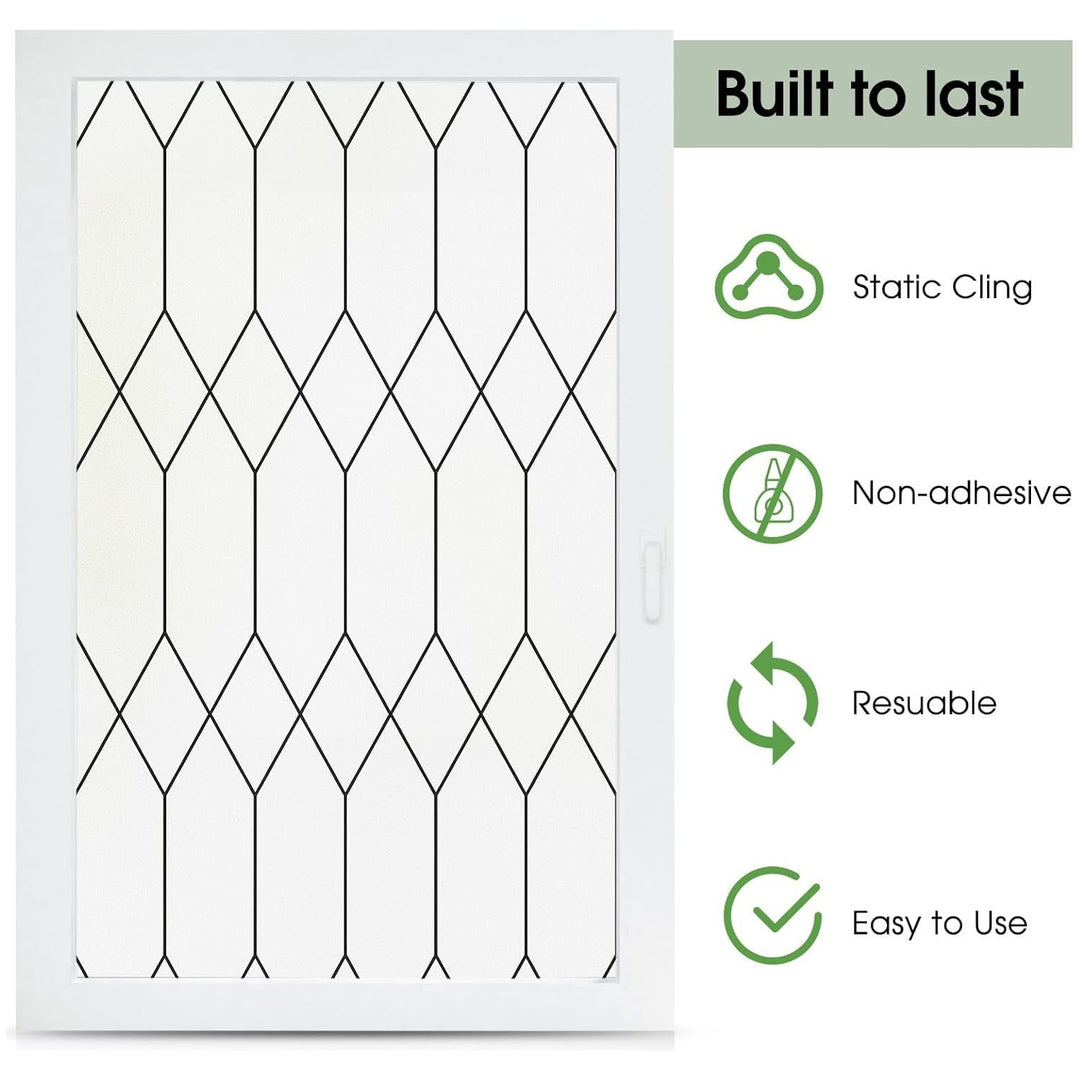 Coavas Window Films for Privacy, Frosted Glass Static Cling Window Stickers Non Adhesive, Decorative Window Coverings Sun Blocking Window Tint for Home Office Door 29.5 x 78.7 in, 75 x 200 cm - Just Closeouts Canada Inc.